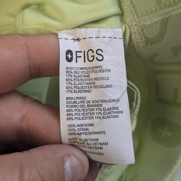 FIGS Underscrub Sports Bra Lime Green Size XS In GREAT Used Condition - Picture 8 of 10